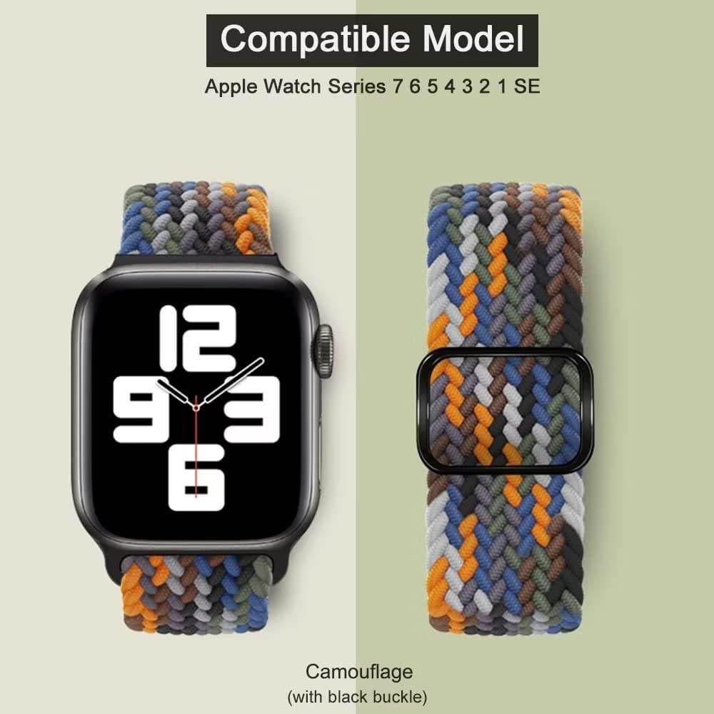 Apple Watch Straps Solo Loop Braided Nylon Sport Band for iWatch Series Ultra 8 7 6 5 4 3 2 1 SE - Guleel